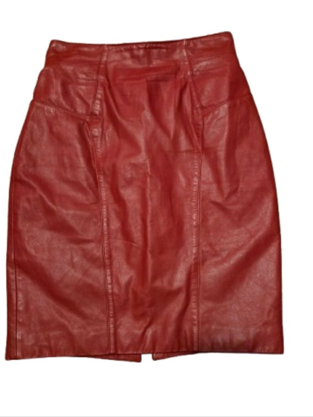 CHIA Vintage Red Leather Skirt Size 8